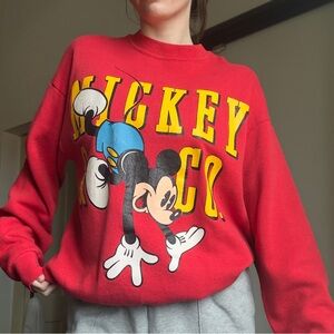 Vintage Mickey Mouse Crew Neck Sweatshirt-Size XL